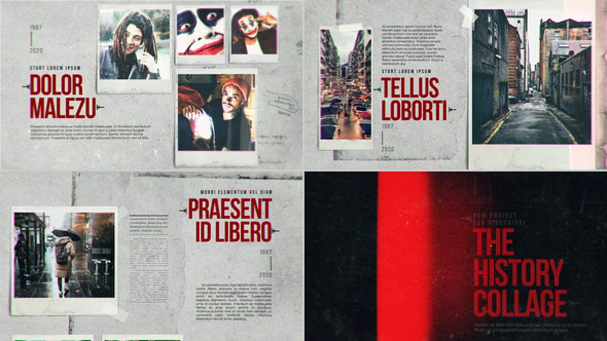 Vintage Distressed Photo Collage History Timeline, Openers ft ...