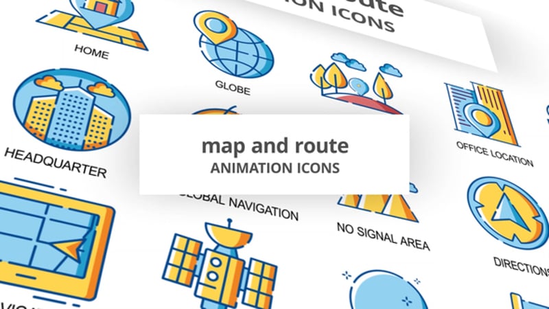 Modern Animated Infographic Icons for Maps and Data Visualization ...