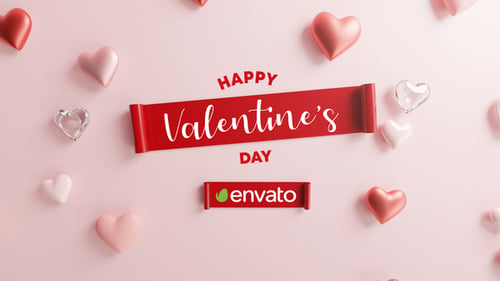 Logotipo de Feliz San Valentín revelado en 3D
