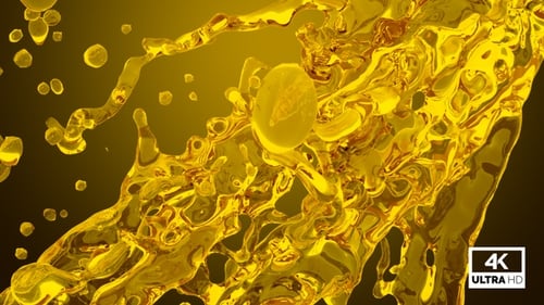 Golden Fluid Splash Dynamic Liquid Animation