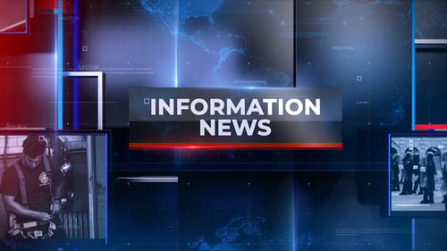 Dynamic Digital News Broadcast Opener with Global Information Displays