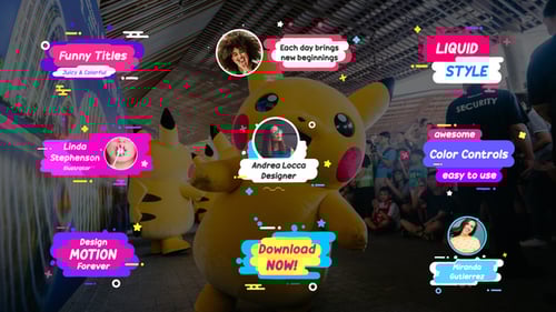 Dynamic Colorful Fluid Lower Thirds for Modern Videos