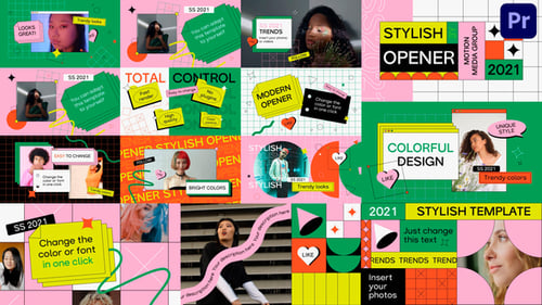 Dynamic Opener With Geometric Grids And Colorful Shapes