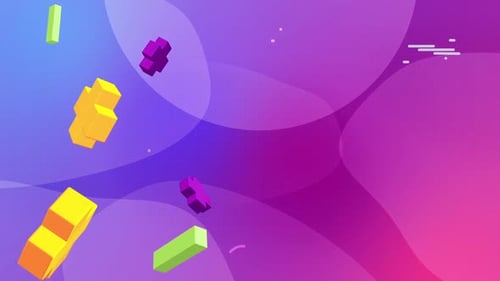 Animated 3D Geometric Shapes Vibrant Background