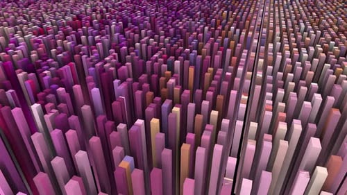 Abstract Colorful Moving Cubes, High Tech Moving Cubes Wave Colorful Moving Cubes, Multicolor Landsc