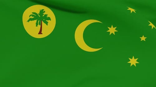 Cocos Keeling Islands Flag Waving Animation