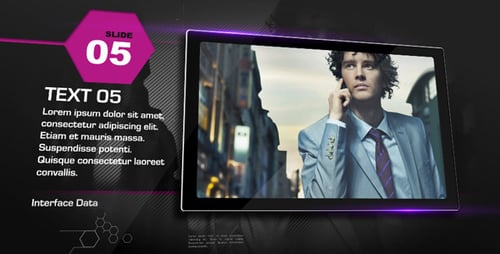 Modern Business Presentation Slideshow with Digital Glowing Accents