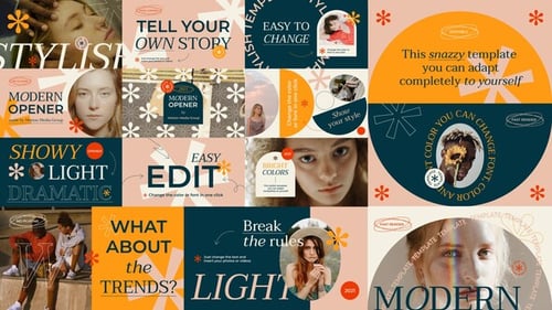 Modern Opener with Dynamic Text and Playful Shapes