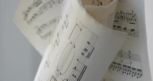Antique Sheet Music with Musical Notes
