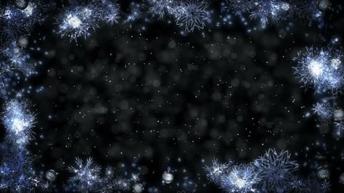 Animated Sparkling Snowflakes and Crystal Winter Border