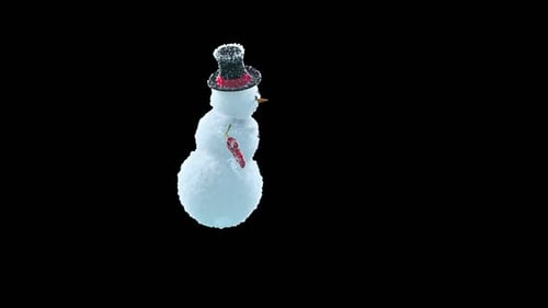 Waving Snowman Character Christmas Holiday Animation