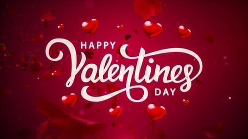 Happy Valentines Day Animated Greeting with Hearts