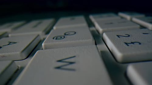 Macro Footage of an Old Computer Keyboard