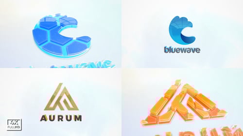 3D Clean logo Title