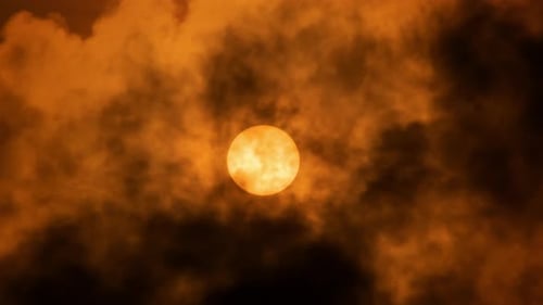 Time lapse of majestic sunset or sunrise