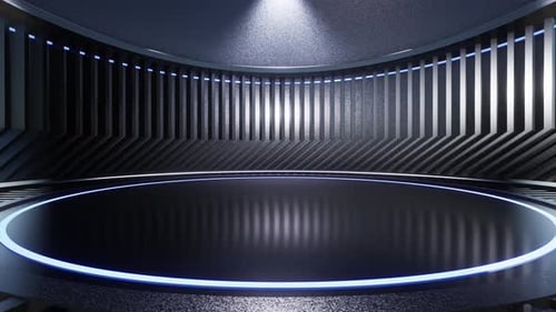 Round Platform, Virtual Entertainment Studio Set Background