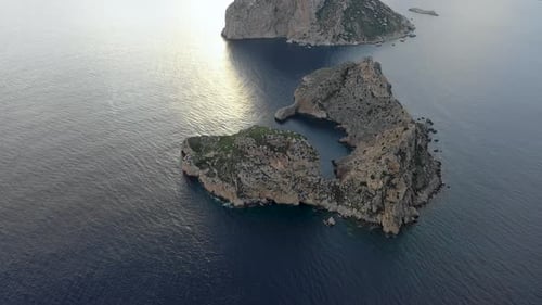 A Bird's-eye View of Island Isla De Es Vedra. Ibiza and the Balear Islands