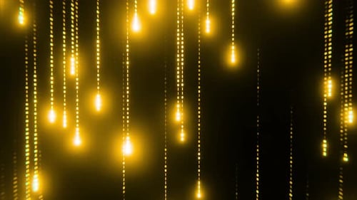 Falling Golden Particle Lights Abstract Background Loop
