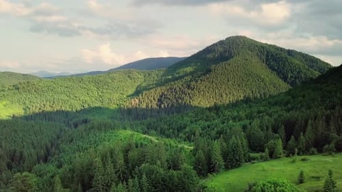 Mountain Peaks and Morning Sky with Smooth Moving Clouds