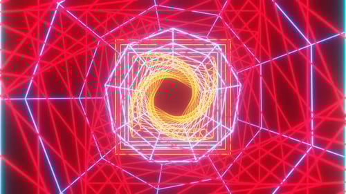 VJ Fractal Red Kaleidoscopic Background