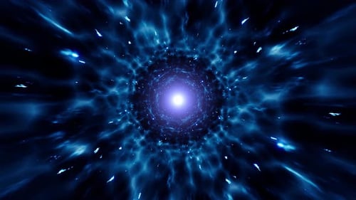 Futuristic Blue Energy Tunnel Space Travel Animation Loop