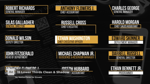 15 Lower Thirds Clean & Shadow \ After Effects