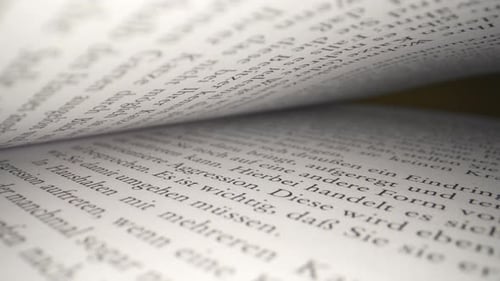 Macro Shot of Book with German Text