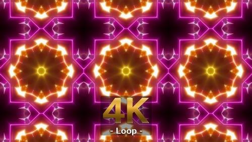 Bright Multi Shape Light Kaleidoscope Show 4K 01