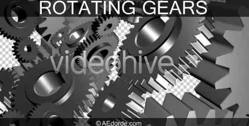 3D Industrial Gears Rotating Mechanical System Animation