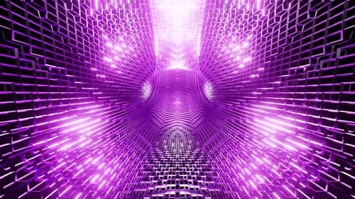 Fondo HD de túnel vertical Vj Loop de red violeta rotado y morado
