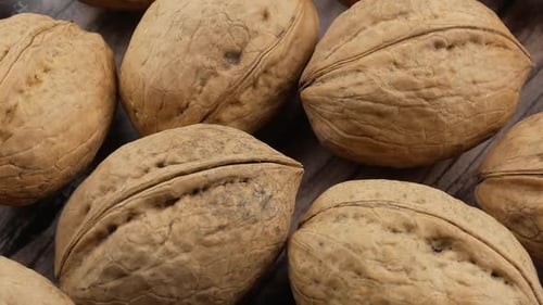 many organic walnuts close up