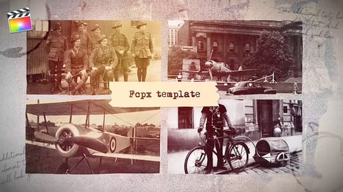 Vintage Photo Album Slideshow with Animated Typewriter Text