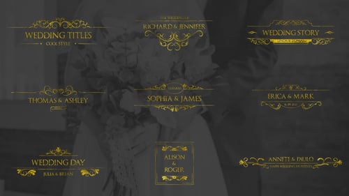 Elegant Gold Wedding Titles and Lower Thirds