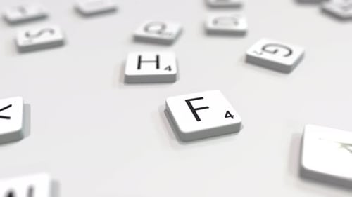 3D Animated Letter Tiles Forming Words