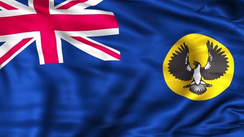 South Australia Flag Realistic Waving Seamless Loop