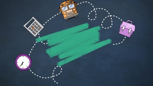 Hand-Drawn Education Elements Reveal on Chalkboard