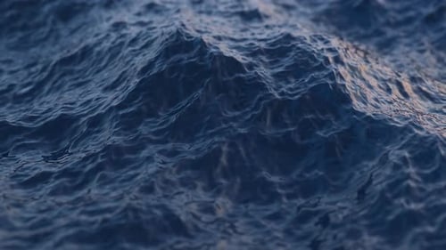 Sea or ocean, waves close-up view. Blue waves sea water. Blue crystal clear water.