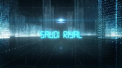 Skyscrapers Digital City Currency Saudi Riyal