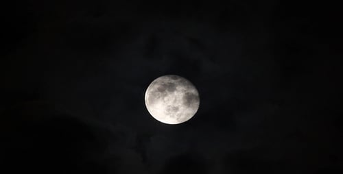 Full Moon Shines Brightly in the Dark Night Sky
