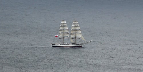 Sailing Ship on Calm Ocean Waters