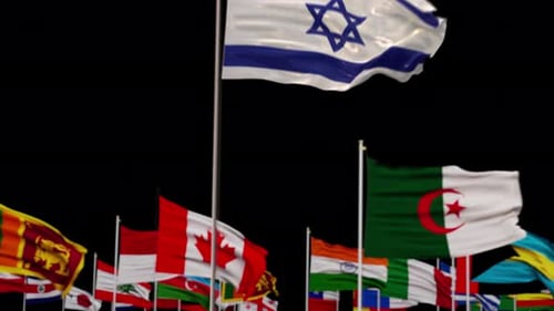 Realistic 3D Animation of Israel Flag Waving