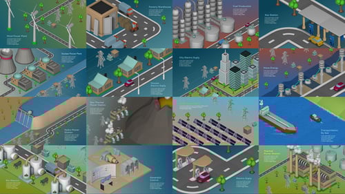 Escenas y elementos de la energía y la industria