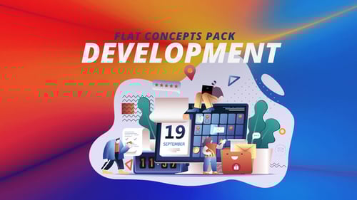 Animated Flat Design Concepts for Business and Education