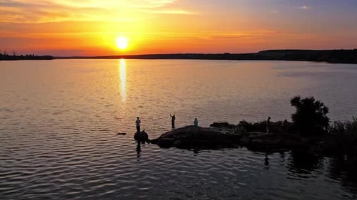 Sunset at dusk over river. Beautiful sunset on the river