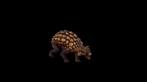 3D Armored Dinosaur Walking and Roaring Animation