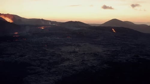 Reveal shot of a volcano in Iceland