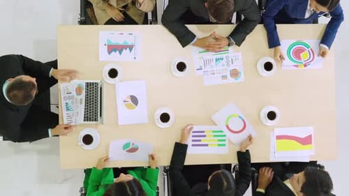 Business People Group Meeting Shot From Top View