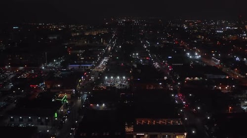 Aerial View of City Night Scene