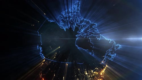 Realistic Earth Night Shining Country Canada