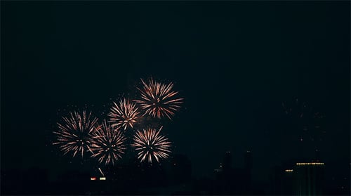 Brilliant Fireworks Light Up the Night Sky
